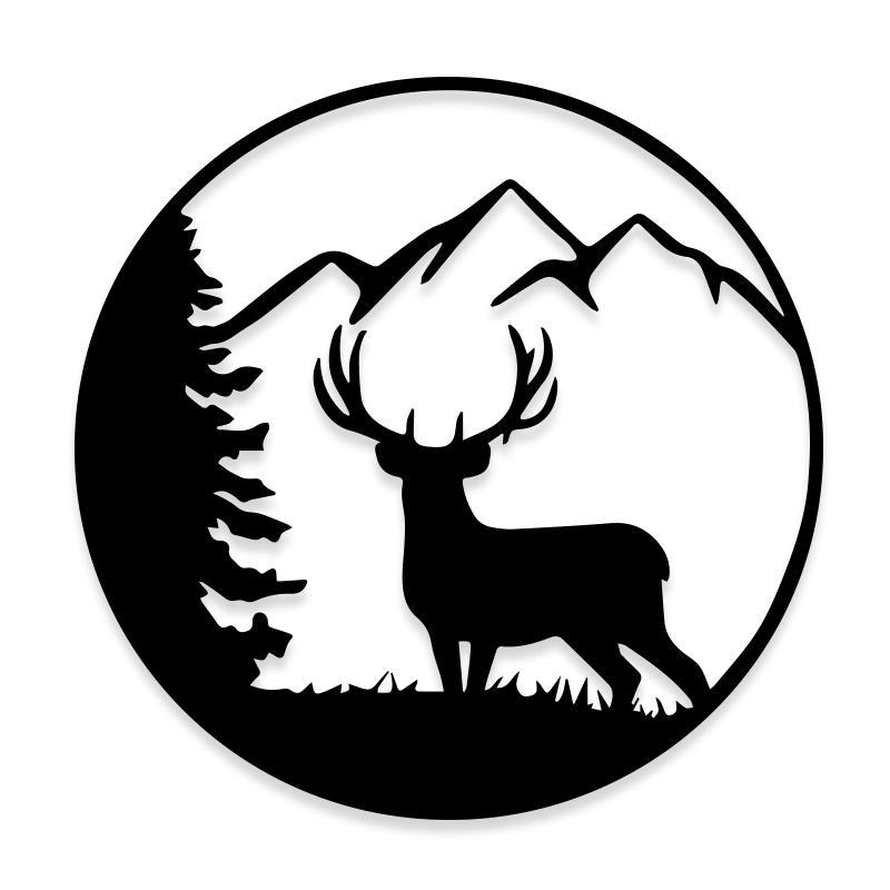 Deer Hunting Outdoors Circle Decal Sticker