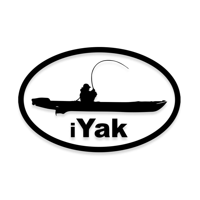 iYak Kayak Fishing Car Decal Sticker