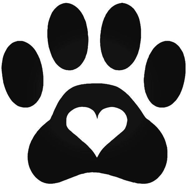 Love Dog Paw Print Decal Sticker