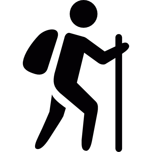 Man With Bag And Walking Stick Sticker Decal