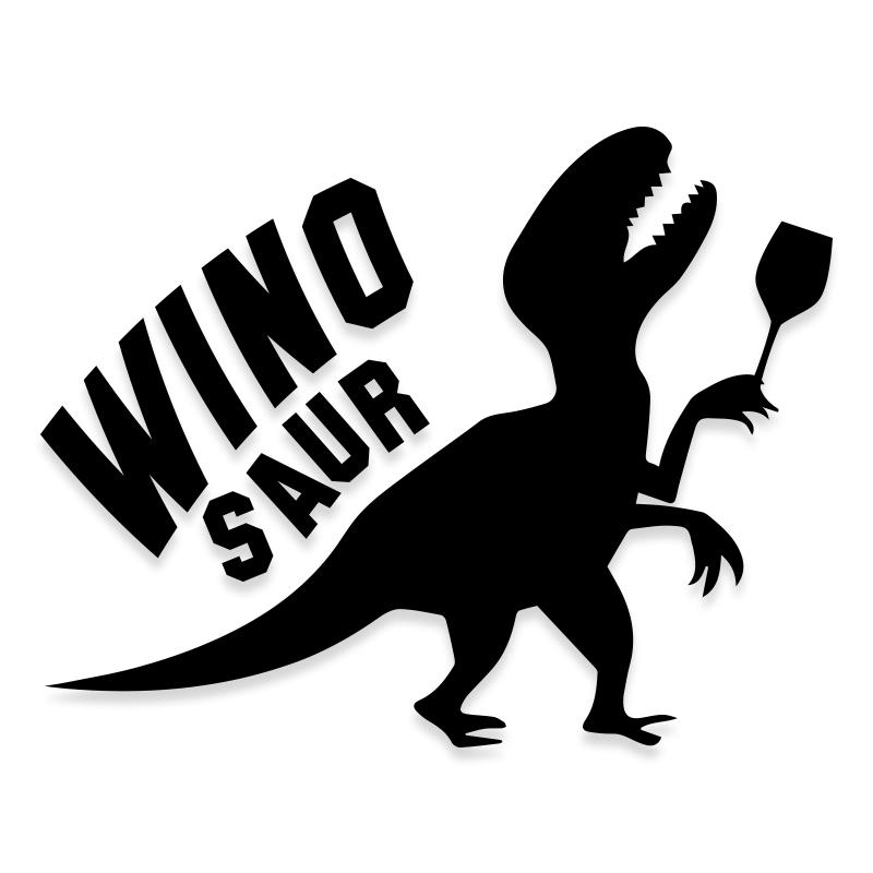 Winosaur Dinosaur Wine Decal