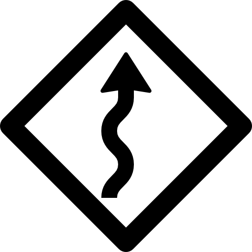 Curvy Road Warning Sign Sticker Decal