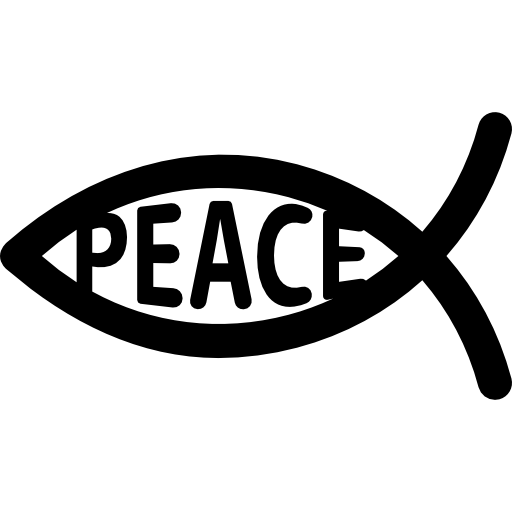 Peace Fish Symbol Sticker Decal