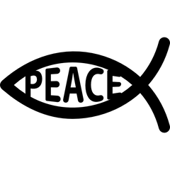 Peace Fish Symbol Sticker Decal