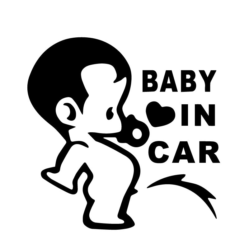 Baby in Car Peeing Decal Sticker