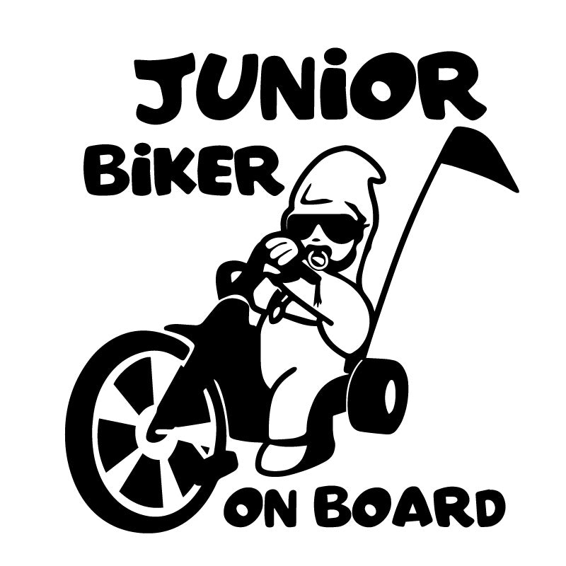 Junior Biker on Board Decal Sticker