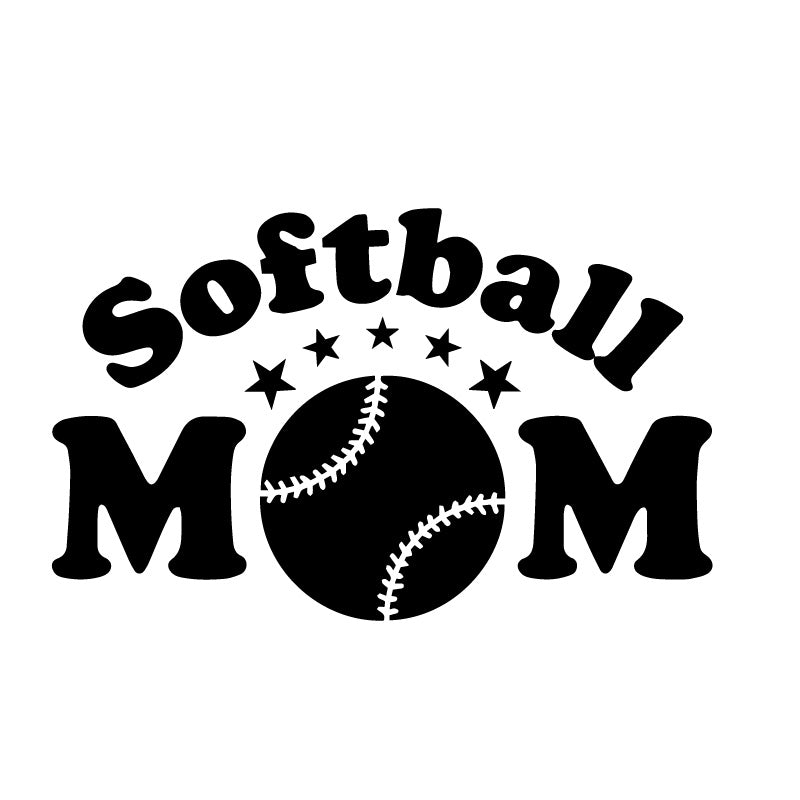 Softball Mom Baseball Stars Decal Sticker