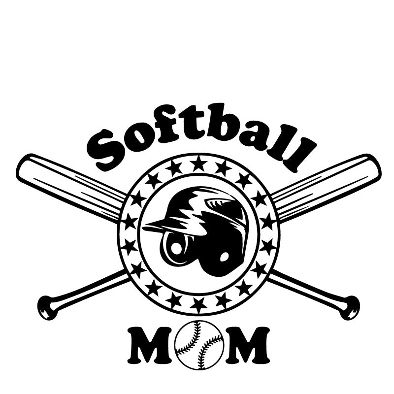 Softball Mom Baseball Bats Decal Sticker