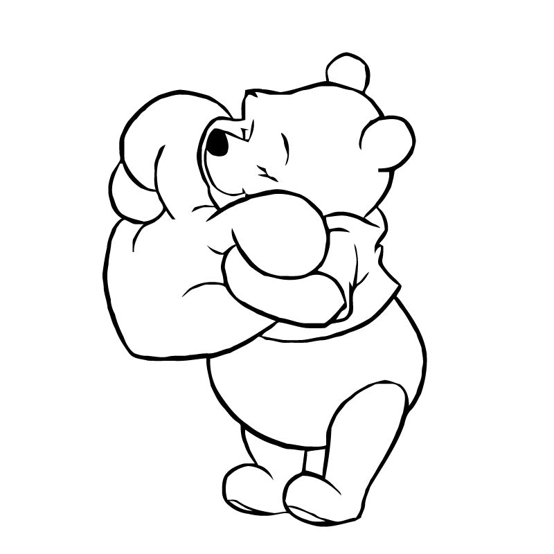 Winnie the Pooh Heart Hug Decal Sticker