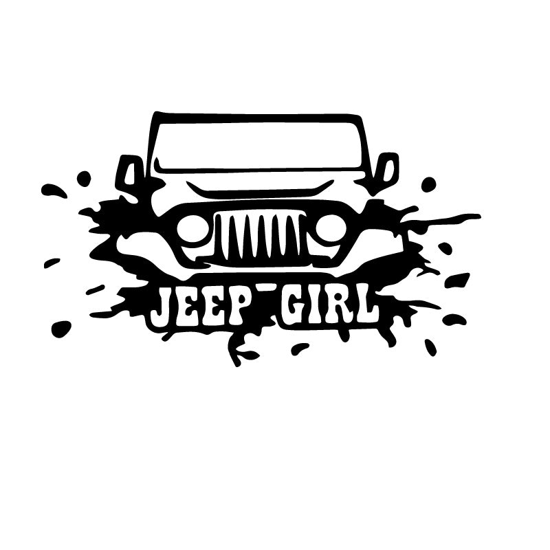 Jeep Girl Mud Riding Decal Sticker