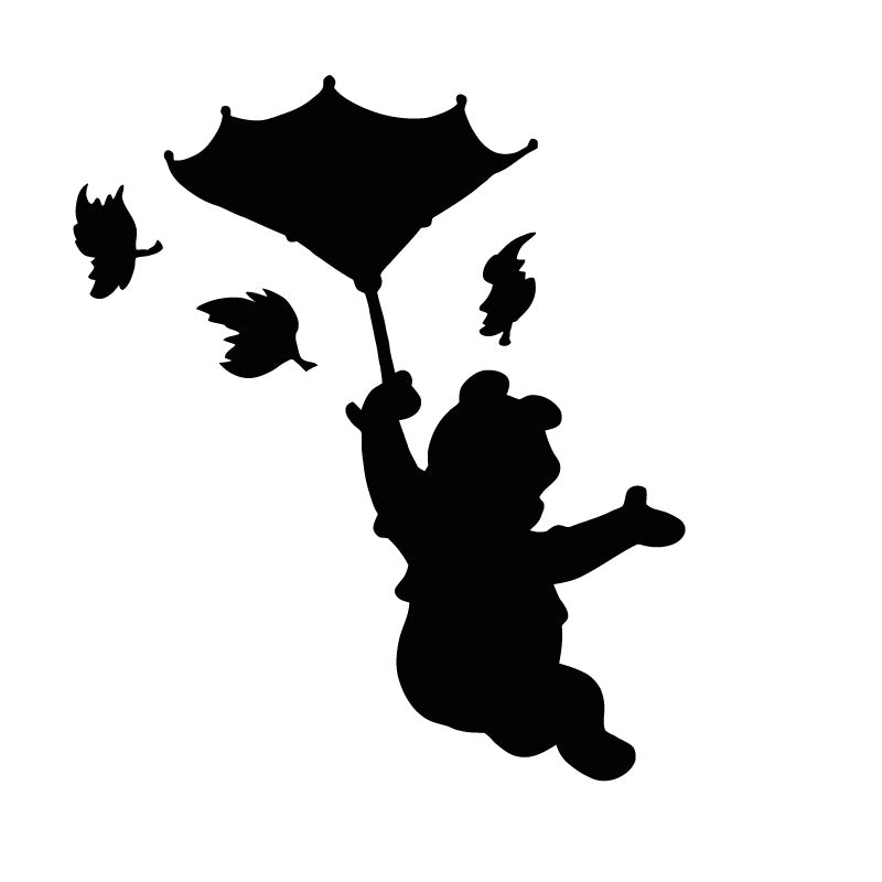 Winnie the Pooh Bear Umbrella Decal Sticker