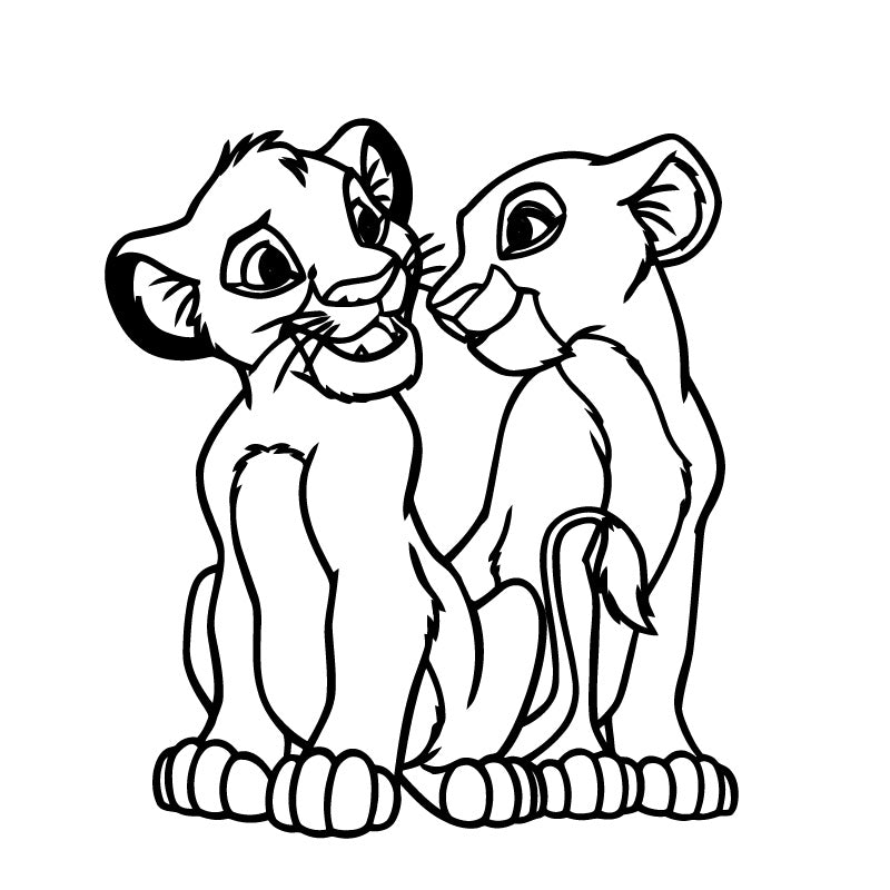 Simba and Nalla Lion King Decal Sticker