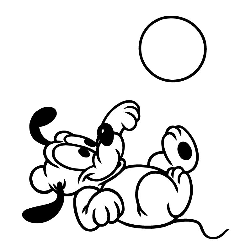 Pluto Playing With Ball Decal Sticker