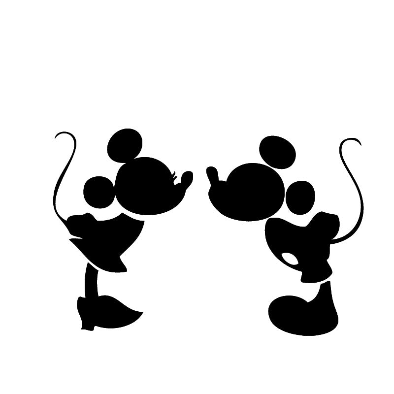 Mickey and Minnie Kissing Decal Sticker