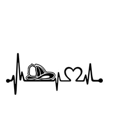 Firefighter Fireman Heartbeat Lifeline Decal Sticker