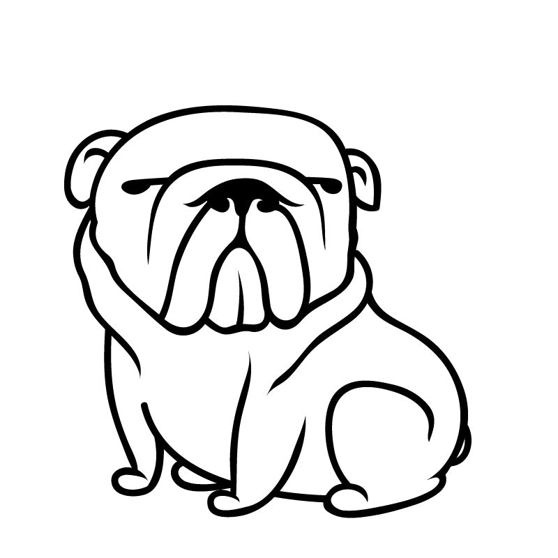 Funny Lazy Bulldog Decal Sticker