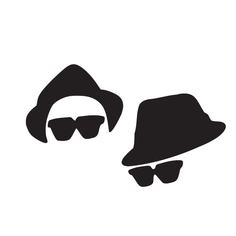 Blues Brothers Hat and Glasses Decal Sticker