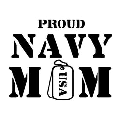 Proud Navy Mom Dog Tags USA Decal Sticker