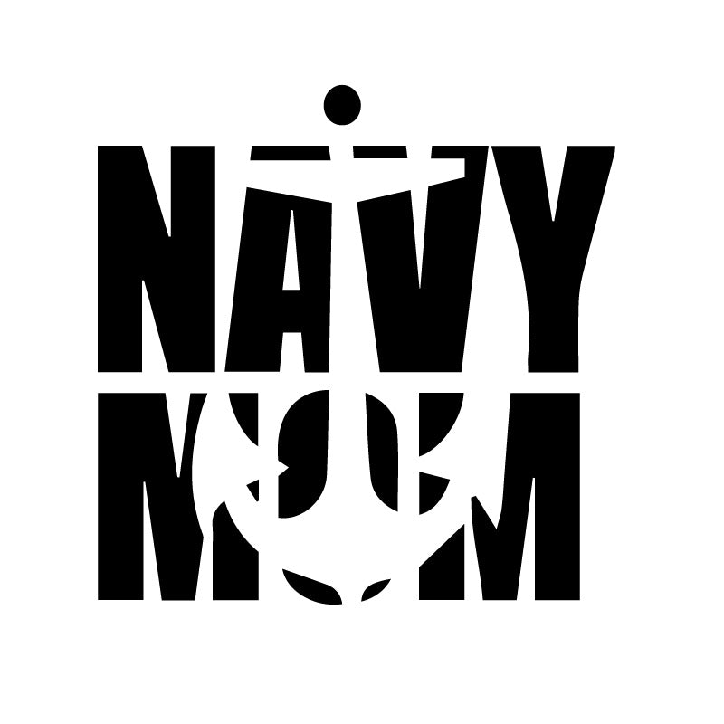Navy Mom Big Anchor Decal Sticker