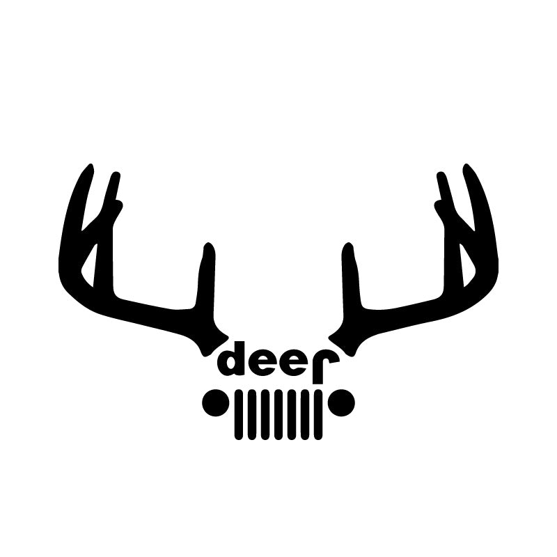Jeep Deer Antlers Grill Decal Sticker