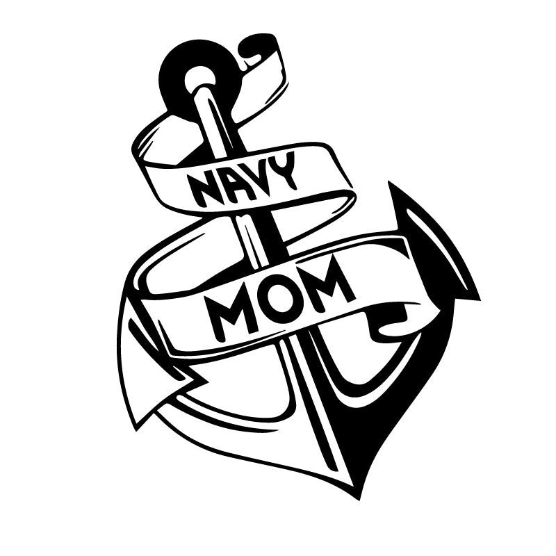 Navy Mom Ribbon Anchor Decal Sticker