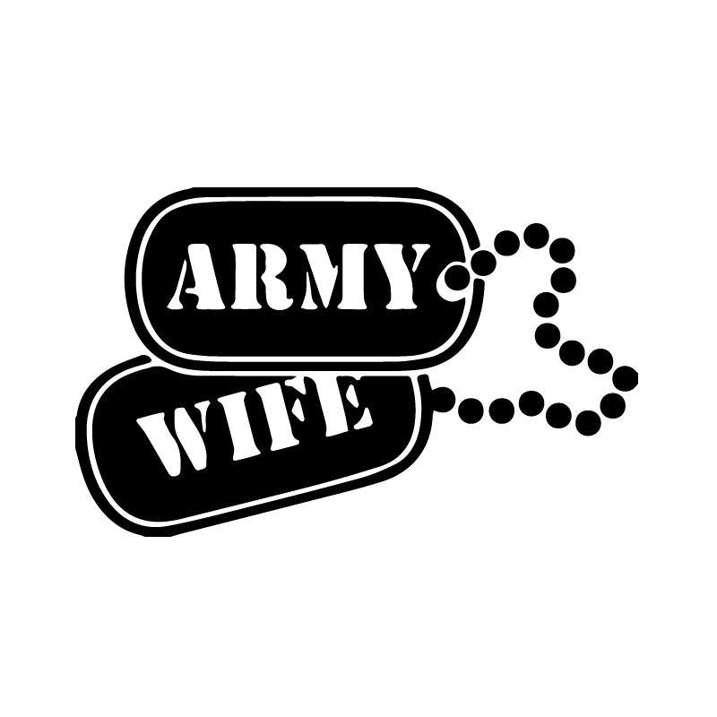 Army Wife Dog Tags Decal Sticker