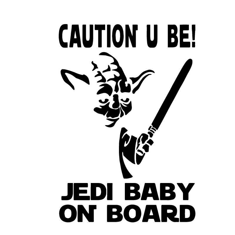 Jedi Baby on Board Caution Decal Sticker