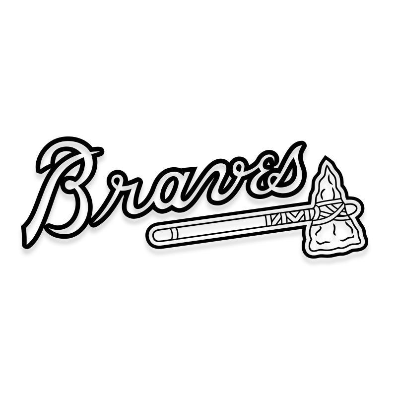 Atlanta Braves Text logo Vinyl Decal / Sticker 5 Sizes!!! 