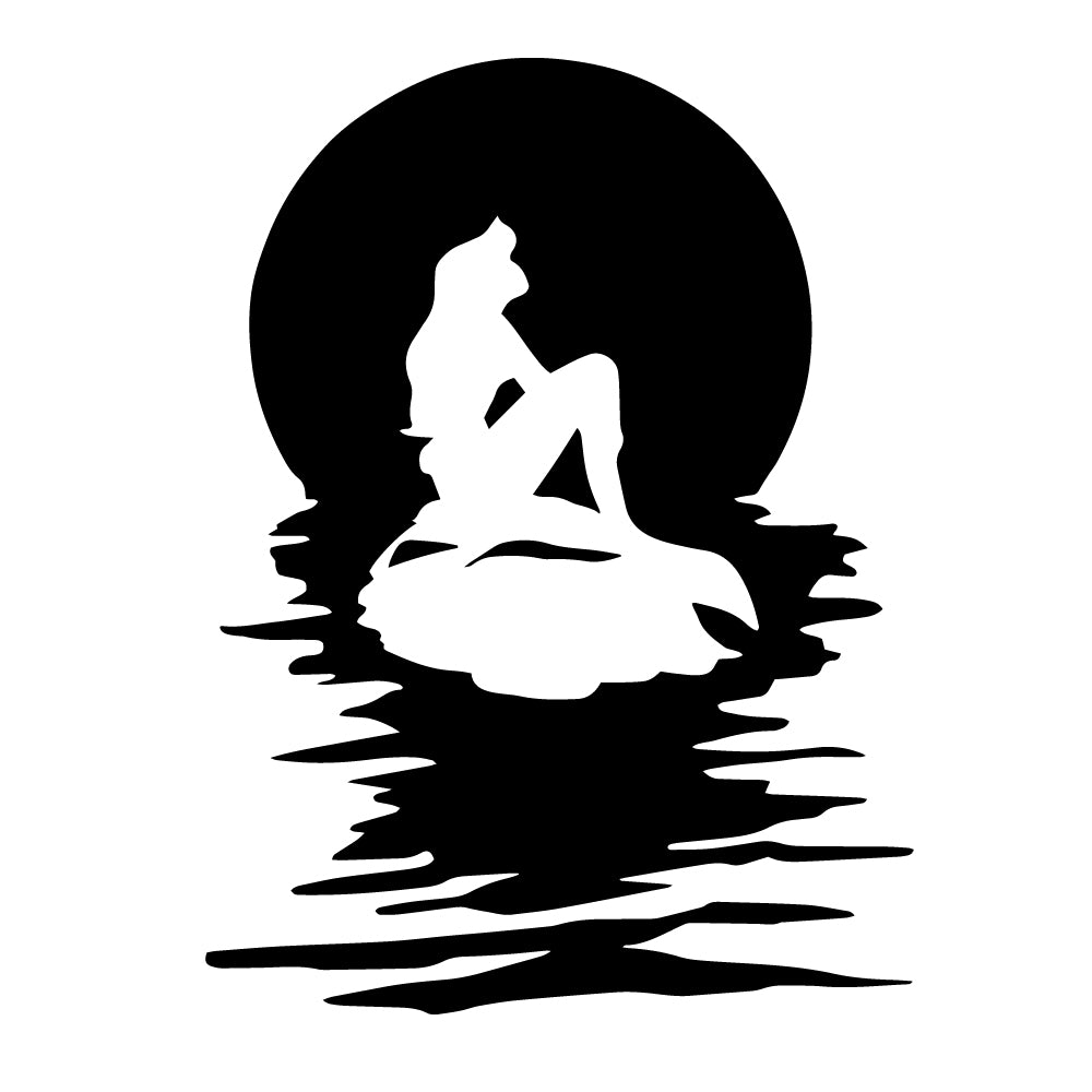 Disney Little Mermaid On Rock Moon Decal Sticker