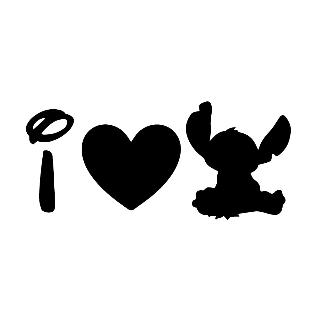 Lilo and Stitch I Heart Love Disney Decal Sticker