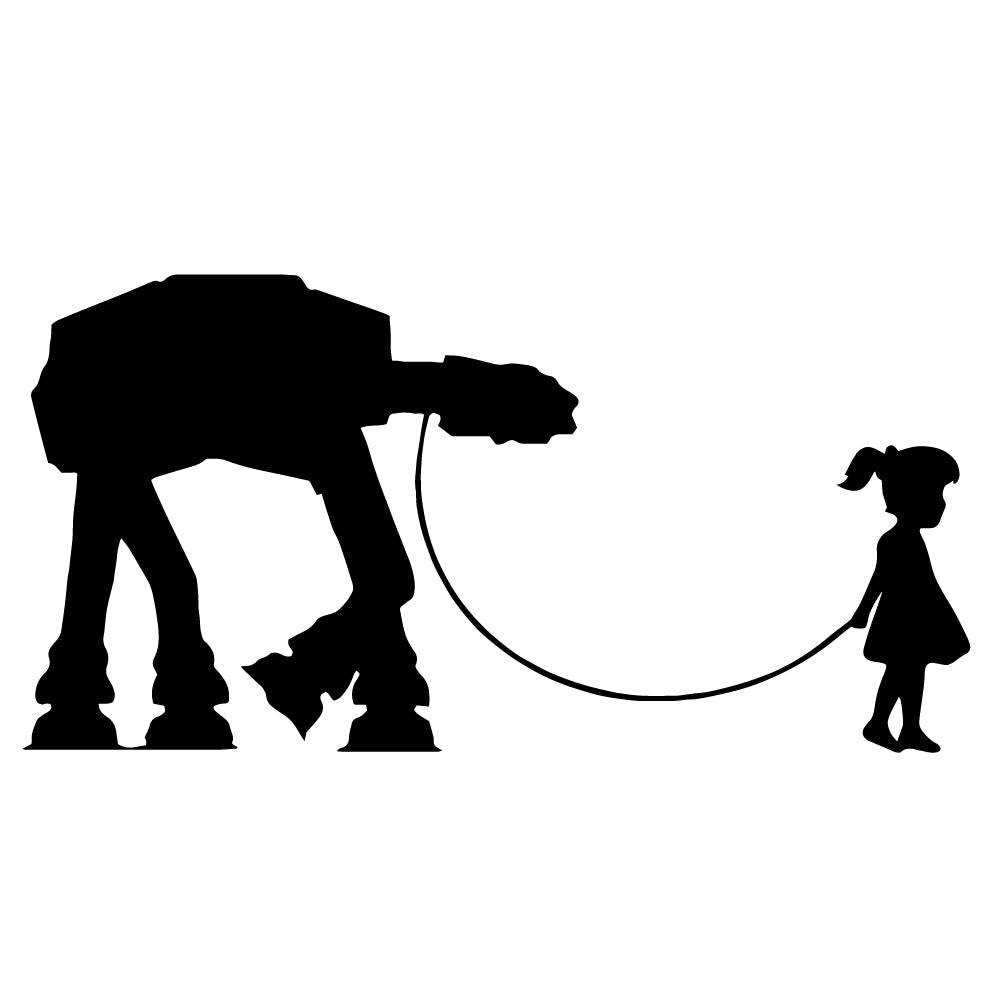 Star Wars Little Girl Walking AT-AT Decal Sticker