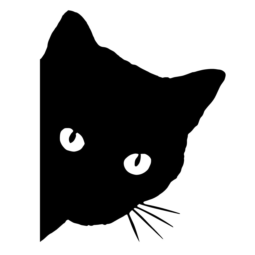 Black Cat Face Peering Peeking Decal Sticker