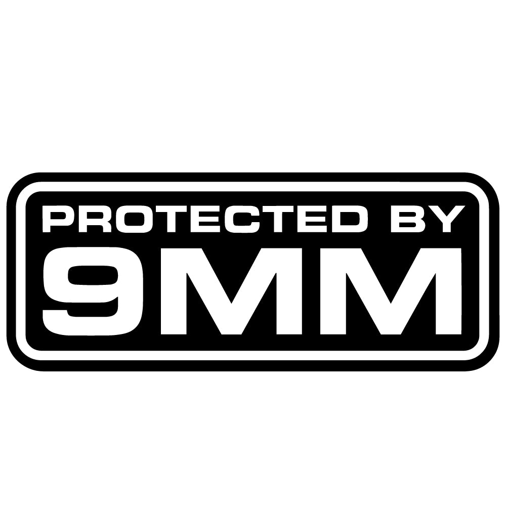 Protected by 9MM Gun Home Car Security Decal Sticker