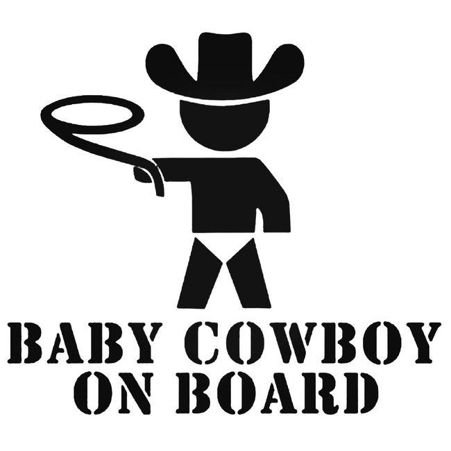 Baby Cowboy On Board Decal Sticker