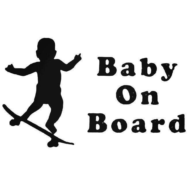 Baby On Board Skateboard Skateboard Decal Sticker