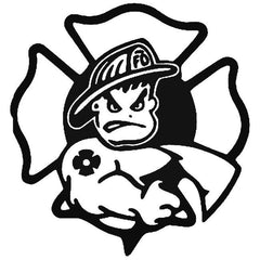 Bad Boy Firefighter Maltese Cross 2 Decal Sticker