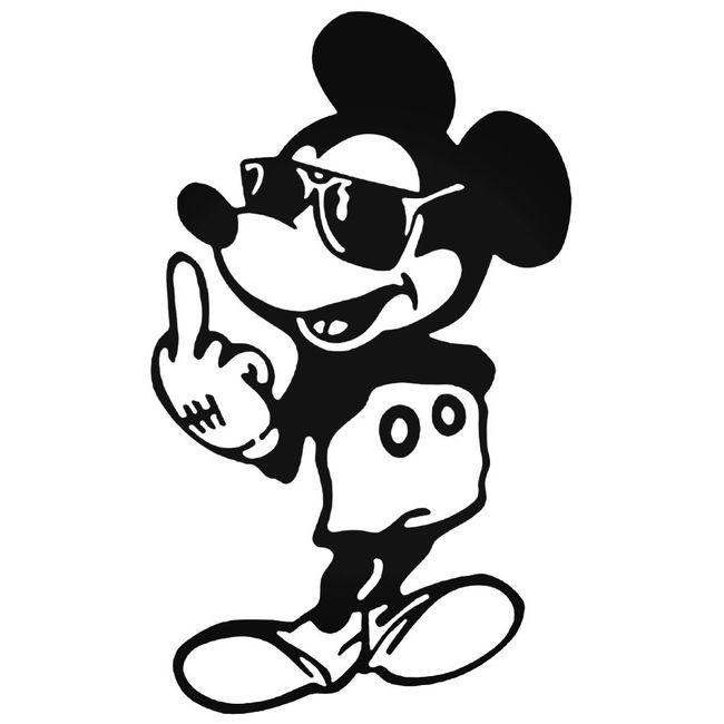 BadMickey Mouse Flip The Bird 2 Decal Sticker