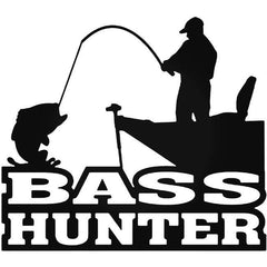 Bass Hunter Fishing Decal Sticker