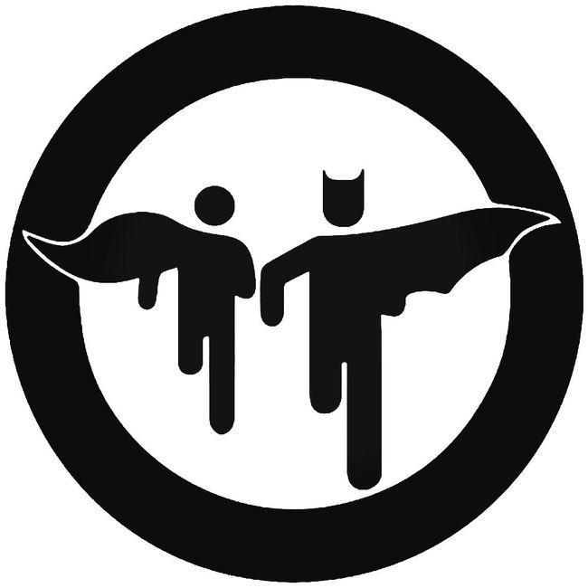 Batman Robin Caution Sign Decal Sticker