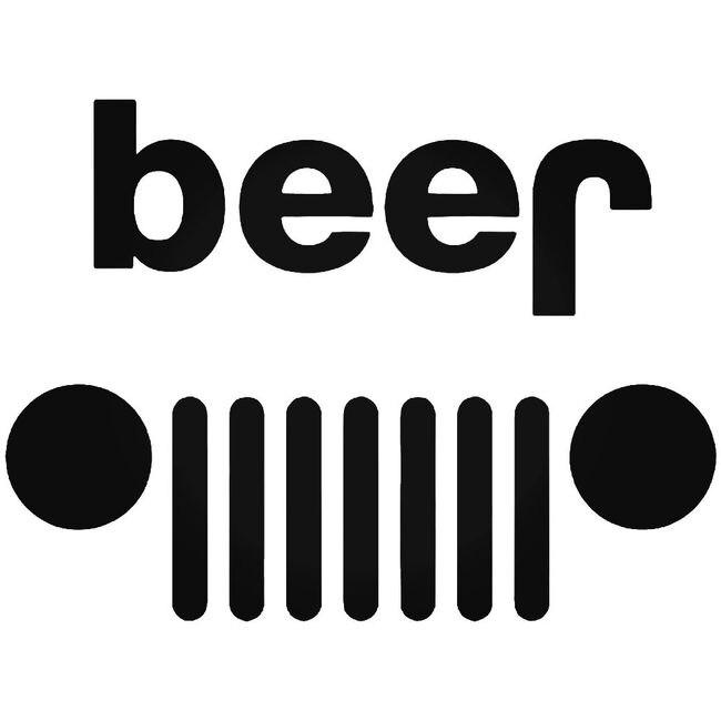 Beer Jeep Funny Decal Sticker