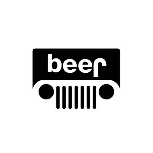 Beer Jeep Parody Decal Sticker