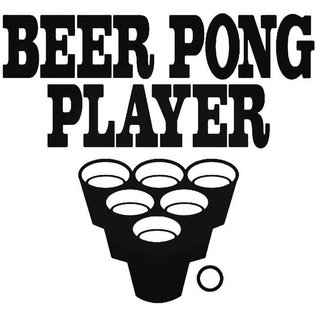 Beer Pong Player Decal Sticker