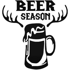 Beer Season Deer Buck Hunting Decal Sticker
