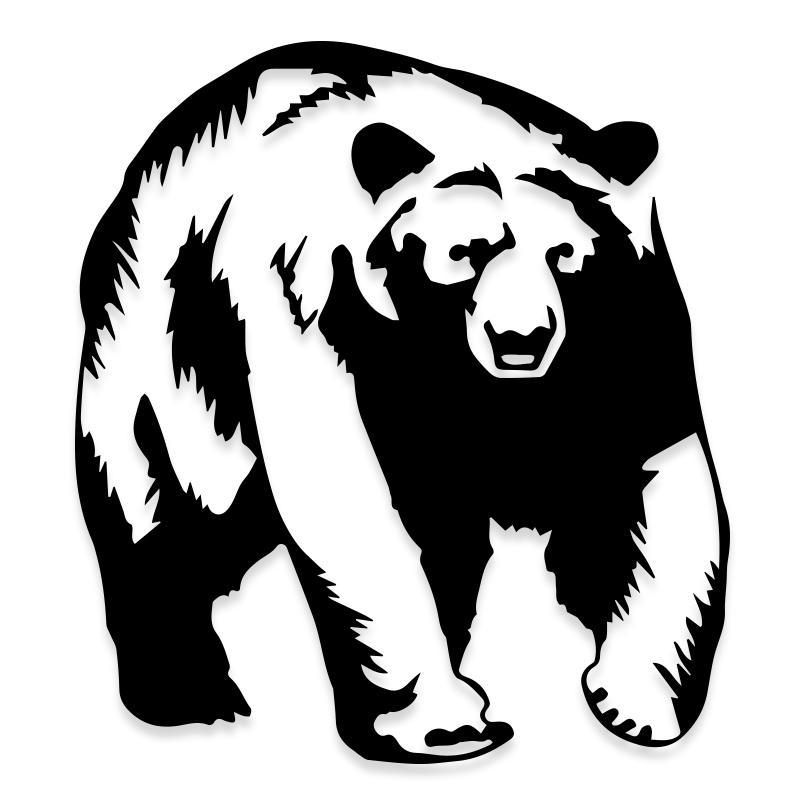 Big Black Grizzly Bear Decal Sticker