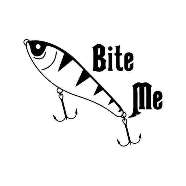 Bite Me Fish Fishing Lure Decal Sticker