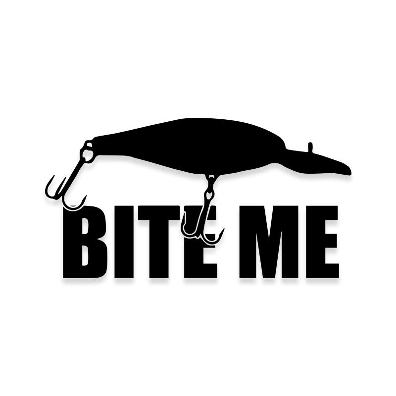  BITE ME Fishing Lure 9 Vinyl Sticker Decal for Truck Boat or  Fishing Tackle Box Lures Reels Case : Sports & Outdoors