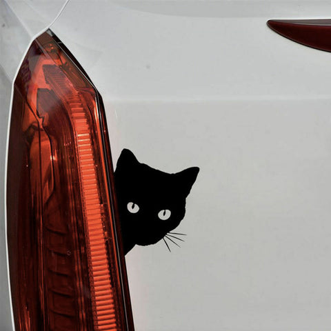 Peeking Black Cat Sticker: Weather-resistant Vinyl Decal Peeking Black Cat Sticker: Weather-resistant Vinyl Decal
