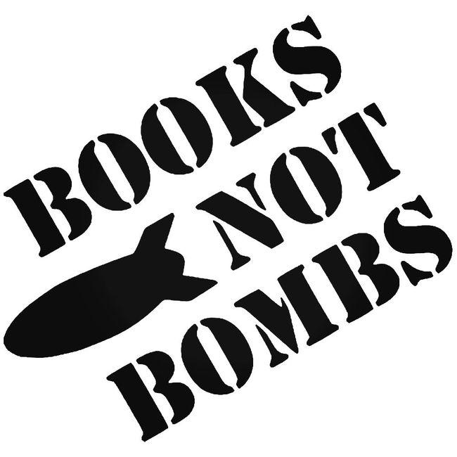 Books Not Bombs Decal Sticker