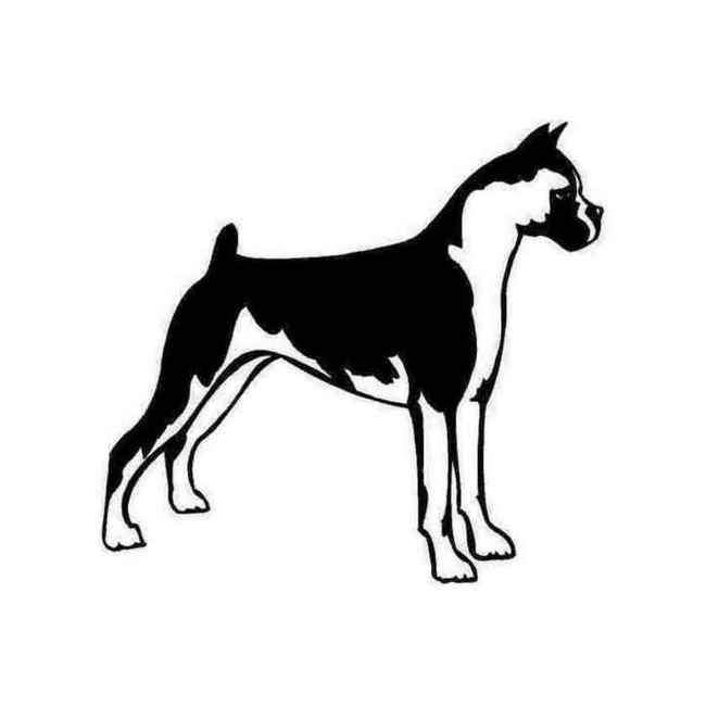 Boxer Dog Detailed Silhouette Decal Sticker