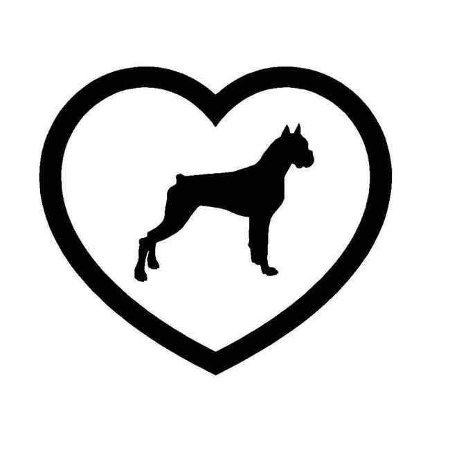 Boxer Heart Dog Breed Puppy Decal Sticker